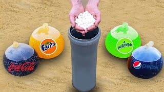 Experiment The Ballons Coca , Fanta , Pepsi , Mirinda And Mentos..