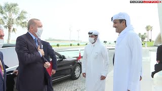 President Erdogan meets with Qatar Emir Sheikh Tamim