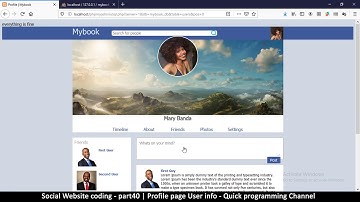 Social Website from scratch - Part 40 - Profile page user info | OOP PHP with MYSQL Database