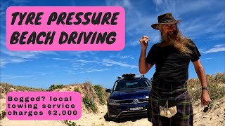 Bogged on Beach, Wrong Tyre Pressure  || Creek Crossing Pebbly Beach