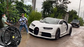 Driving Bugatti Chiron 499 Km To Receive Homemade Ferrari Wheels