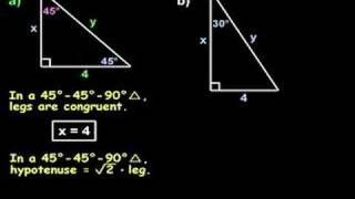 Special Right Triangles 30 60 90 And 45 45 90 Triangles Youtube