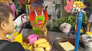 Паттайя парк. Русский ночной рынок. Банановые блинчики. Pattaya Park Night market. Banana pancakes.