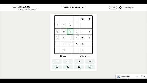 LinkedIn Mini Sudoku Answer Today #108 Thank You #sudoku
