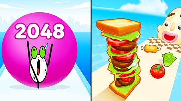 Sandwich Runner vs Stickman Roll / All Satisfying ASMR Relaxing Games