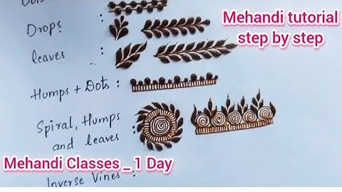 Mehandi Classes Day 1 _ introduction to basic henna Elements _ Learn heena _ Mehndi tutorial step by