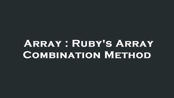 Array : Ruby