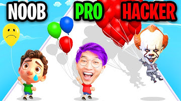 NOOB vs PRO vs HACKER In BALLOON BOY 3D!? (ALL LEVELS!)