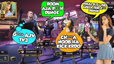 😤 Random Conqueror Girls Call me Noob and I Challenge for Room 1v3 - PUBG MOBILE | MR HUNK