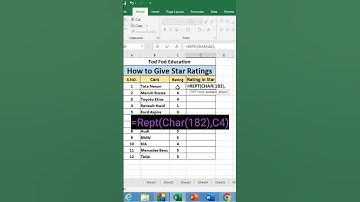Star Ratings in #excel #msexcel #shorts #computer #education #tricks