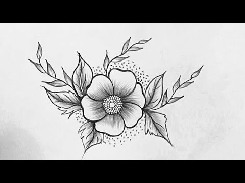 How To Draw A Beautiful Flower || Easy Flower Drawing With Pencil