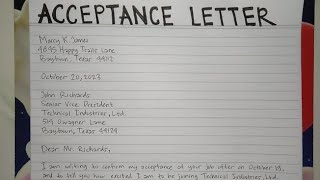Watch Acceptance Letter video