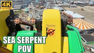 Sea Serpent POV (2026, Back Row, 4K 60FPS), Moreys Piers Vekoma Boomerang | Non-Copyright