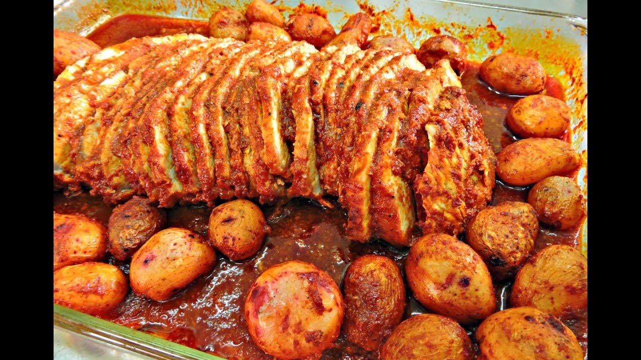 Lomo marinado, con papas y su adobo de chiles, Recetario Navideño ...