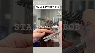Short Layered Hair Cut | Stacked Bob #shorthair #bobcut #shorts