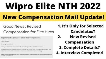 Wipro Elite New Compensation Mail Update | Is this only for Selected Candidates Complete Information