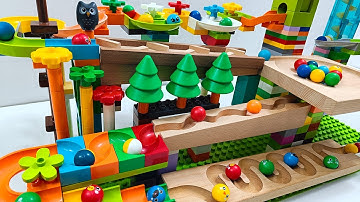 Next-Level LEGO DUPLO Marble Run with Towers, Spirals & Wooden Tracks