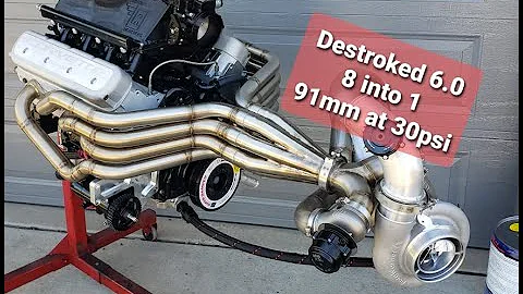 8-1 header on Destroked 6.0 engine dyno at 30psi