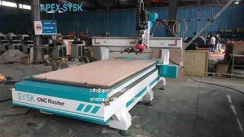 APEXSYSK 1325 Liner auto tool changer cnc router cutting large circles on plywood3