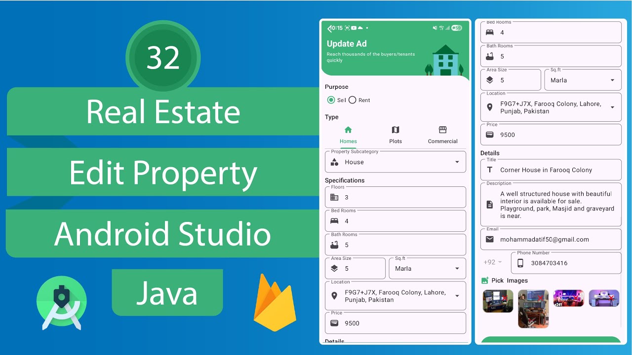 Real Estate App - 32 Edit Property - Android Studio - Java - YouTube