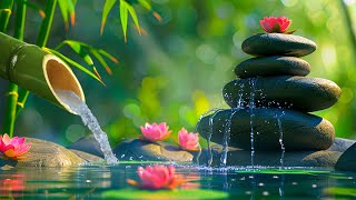 Relaxing Piano Music and Bamboo Water Fountain, Stress Relief, Piano Meditation for Deep Serenity