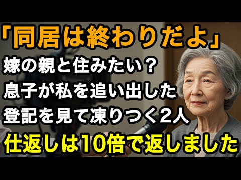 71歳仕返し「嫁の両親と一緒に住みたい」そう言った息子に私は静かに答えました。「じゃあ、この家から出ていって」その瞬間サッと出した登記を見て凍りつく2人の顔【60代以上の方へ/老後の幸せ/シニア】