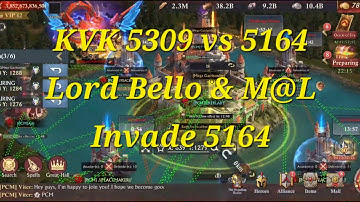 King of Avalon KVK 5309 vs 5164 | Lord Bello & M@L with 5+ Trillion  Power  Invade my Kingdom  Part1