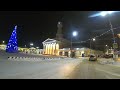 Kostroma night driving - winter Russia - 4K