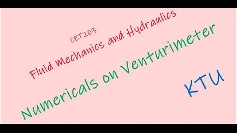 Fluid Mechanics and Hydraulics-Inclined Venturimeter Numerical