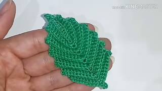 ورقة شجر كروشيه سهلة و جديدة how to crochet leaf