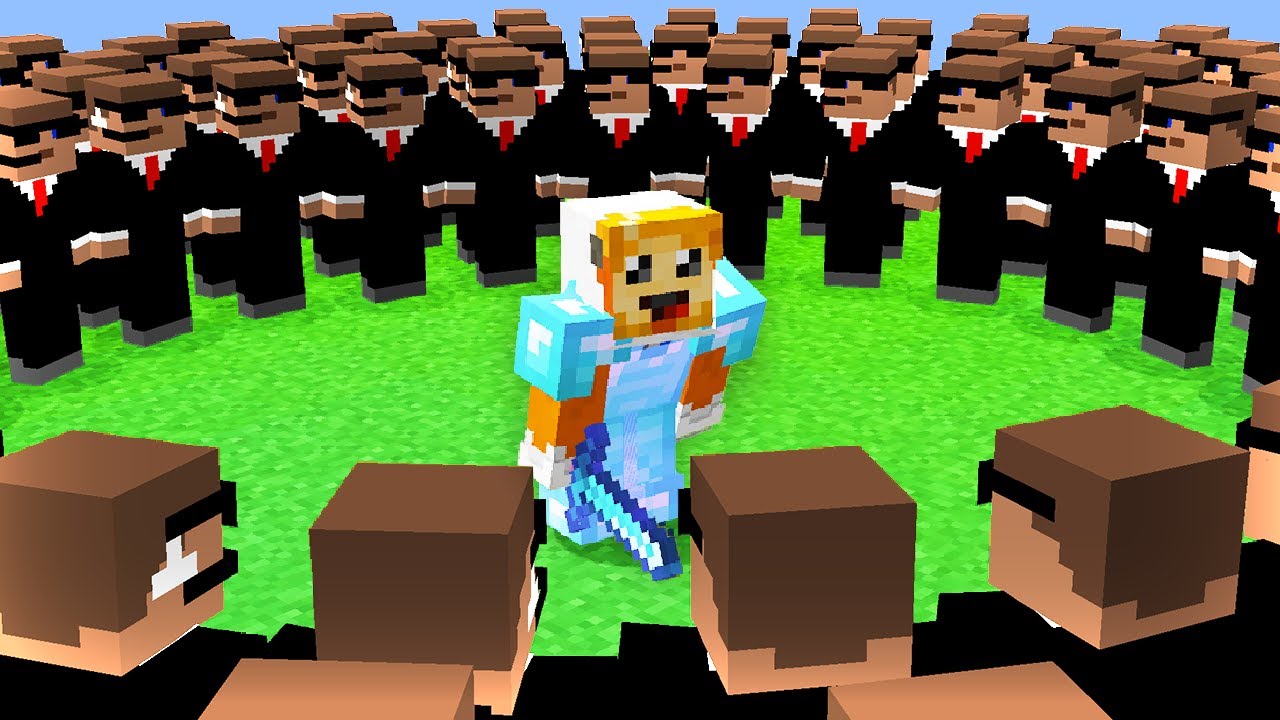 Minecraft Manhunt but I have 100 BODYGUARDS