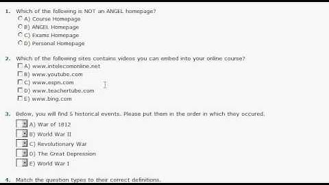 Creating Assessments in ANGEL (Part 8 of 8) - Previewing the Assessment