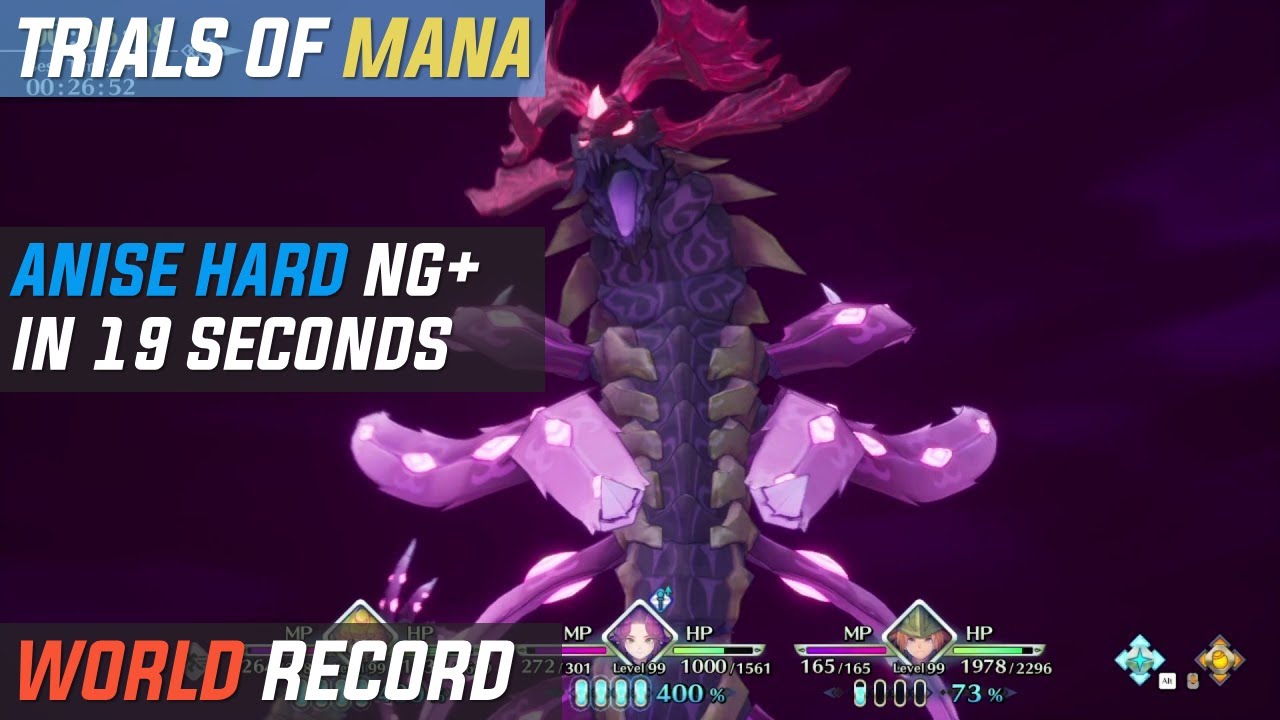 Trials of Mana (2020) - Anise Hard (NG+) in 19 seconds World Record