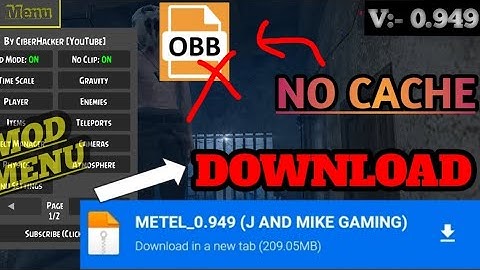 METEL 0.949 NO CACHE OBB CIBER HACKER MOD MENU DOWNLOAD BY DARK THING  XIAOMI para 1A,2A,3A,4A