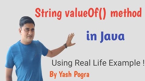 Java String valueOf() method | string.valueof in java | valueOf() method in java