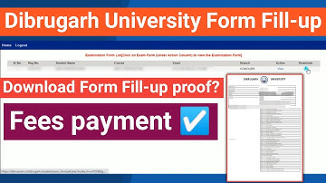 Dibrugarh University Form Fill-up CBCS | Download | Fee Payment