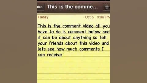 The comment video