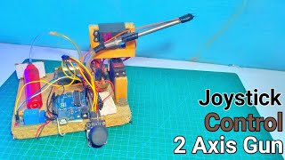How to make 2 Axis rotation Gun with joystick using Arduino
