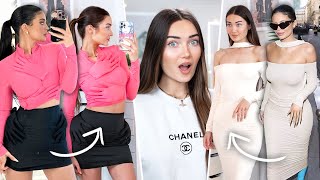 TRYING ON KYLIE JENNER DRESS REMAKES!