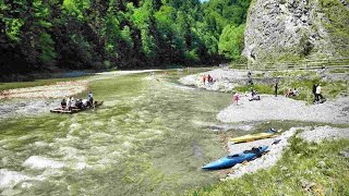 Rzeka Dunajec: Nowy Targ -Sromowce Wyżne-Krościenko- Łącko. Spływ Dunajcem.