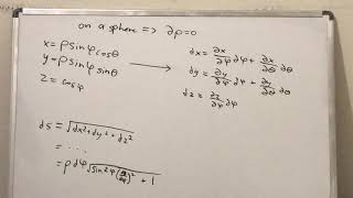 Line element on a sphere