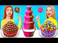 Chocolate Fountain Fondue Challenge | Chocolate Sweets & Candies Battle by RATATA