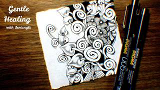 【Zentangle Inspired Art】Soft Green Flow and Quiet Light
