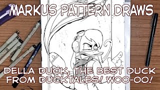 Della Duck, the best duck from Ducktales! Woo-oo! SPEEDPAINT traditional pen and ink timelapse.