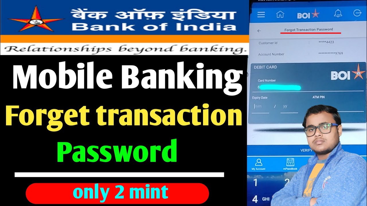 How to forget transactions password bank of India, BOI mobile banking ...