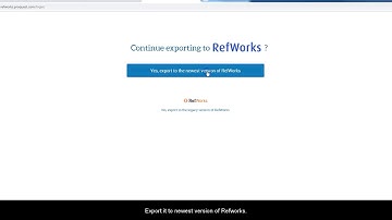 Exporting references from Proquest to Refworks