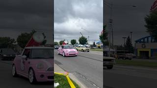 Hello Kitty Drink Car Drive By on Woodward Cruise! #hellokitty #car #drink #minicooper