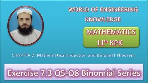 11th Maths KPK Lecture 88 Exercise 7.3 Q5-Q8 Solution of Problems using Binomial Series