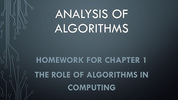 Analysis of Algorithms Homework for Chapter 1