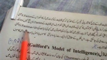 11th Psychology  Lecture Ch. 9, Spearman ka Nazariya Zahanat(Spearman model of intelligence)